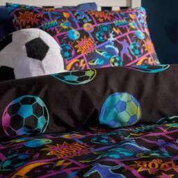OHS Kids Comic Football Reversible Bedding Duvet Cover Set with Pillowcase - Size: Single - thumbnail 3