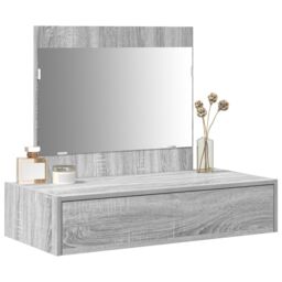 Berkfield Home Wall Hanging Dressing Table Grey Sonoma 83x40x70 cm - Size: 83 x 40 x 70 cm - thumbnail 3