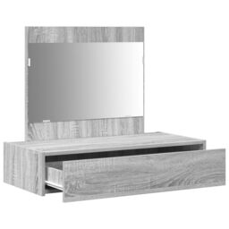 Berkfield Home Wall Hanging Dressing Table Grey Sonoma 83x40x70 cm - Size: 83 x 40 x 70 cm - thumbnail 5