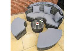 Furniture Maxi Camrose Rattan Garden Day Bed in Grey - thumbnail 3