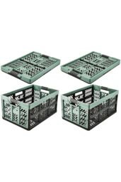 Keeeper Green Strong Folding Box 45 Litre With Soft Handles & Lid - Set Of 2 - thumbnail 1