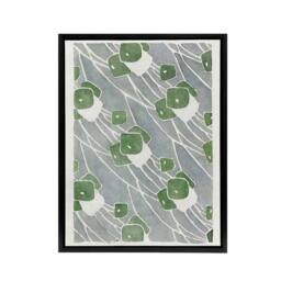 "Artery8 Green Geometric Pattern Framed Canvas Wall Art Print Overbeck in Grey - Size: W12"" x H16""" - thumbnail 1