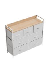 Living and Home 7-Drawer Metal Frame Storage Cabinet Chest of Drawers in White - thumbnail 6