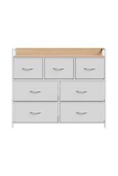 Living and Home 7-Drawer Metal Frame Storage Cabinet Chest of Drawers in White - thumbnail 5