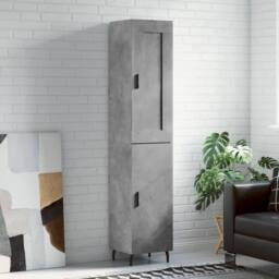 Berkfield Home Highboard Concrete Grey 34.5x34x180 cm Engineered Wood - thumbnail 2