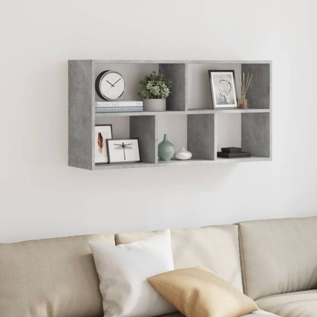 Berkfield Home Wall Shelf Concrete Grey 100x25x50 cm Engineered Wood - Size: 100 x 25 x 50 cm - image 1