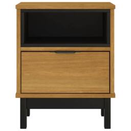 "Berkfield Home Bedside Cabinet ""FLAM"" 40x35x50 cm Solid Wood Pine in Brown - Size: 40 x 35 x 50 cm" - thumbnail 5