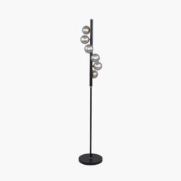 Ruma Elegant 6 Bulb Orb Retro Light Art Deco Retro Tall Metal Floor Light in Black - thumbnail 3