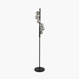 Ruma Elegant 6 Bulb Orb Retro Light Art Deco Retro Tall Metal Floor Light in Black - thumbnail 2
