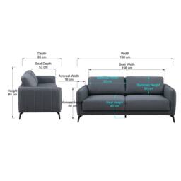 More4Homes Oslo Modern Scandi Style Fabric Living Room 3 Seater Sofa in Dark Grey - thumbnail 7