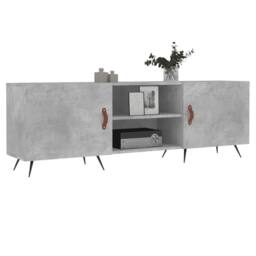 Berkfield Home TV Cabinet Concrete Grey 150x30x50 cm Engineered Wood - Size: 150 x 30 x 50 cm - thumbnail 1