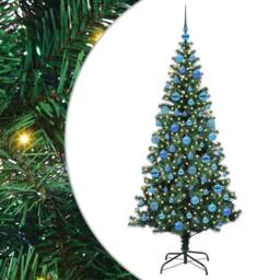 Berkfield Home Elegant Artificial Pre-lit Christmas Tree Green 180 cm PVC & Metal - thumbnail 3