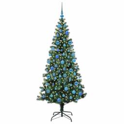 Berkfield Home Elegant Artificial Pre-lit Christmas Tree Green 180 cm PVC & Metal - thumbnail 1