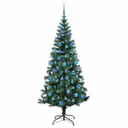 Berkfield Home Elegant Artificial Pre-lit Christmas Tree Green 180 cm PVC & Metal - thumbnail 4