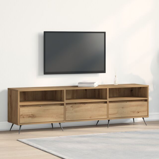 Berkfield Home TV Cabinet Artisan Oak 150x30x44, 5 cm Engineered Wood in Brown - image 1
