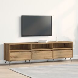 Berkfield Home TV Cabinet Artisan Oak 150x30x44, 5 cm Engineered Wood in Brown - thumbnail 1