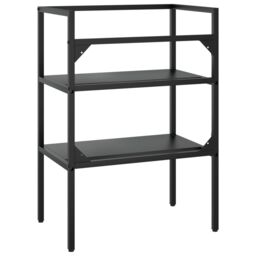 Berkfield Home Bathroom Washbasin Frame Black 59x38x83 cm Iron - Size: 59 x 38 x 83 cm - thumbnail 5
