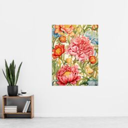 "Artery8 Blooming Marvelous Floral Pattern Flower Illustration William Morris Style Extra Large XL Unframed Wall Art Poster Print - Size: W24"" x H32""" - thumbnail 4
