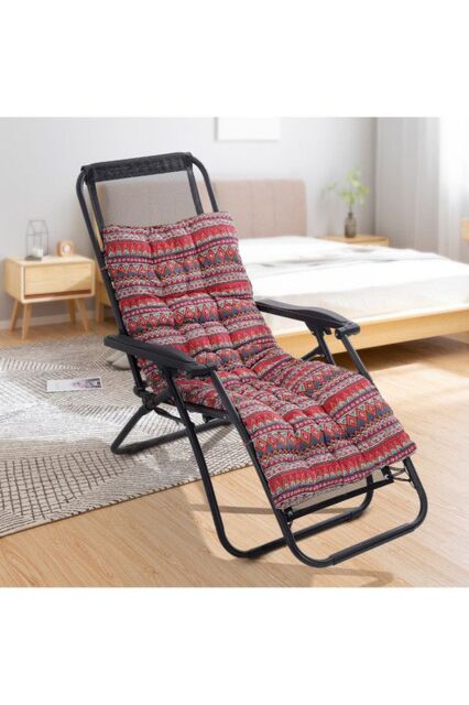 Living and Home 40x110cm Bohemian Linen Lounger Cushion in Red - Size: 40x110 cm - image 1