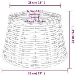 Berkfield Home Charming Ceiling Lamp Shade Brown √ò38x23 cm Wicker - Size: 38x23 cm - thumbnail 6