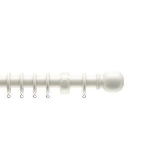 New Edge Blinds Complete Wooden Curtain Pole Set in White - Size: 150 cm - image 1