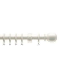 New Edge Blinds Complete Wooden Curtain Pole Set in White - Size: 150 cm - thumbnail 1
