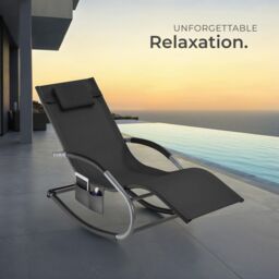 tectake Sun Lounger Taya in Black - Size: 2 Seater - thumbnail 8