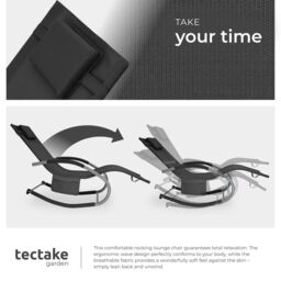 tectake Sun Lounger Taya in Black - Size: 2 Seater - thumbnail 4