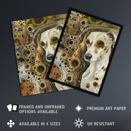 "Artery8 Trippy Dog Lover Pet Portrait Abstract Design Wall Art Print in Brown - Size: W18"" x H24""" - thumbnail 2