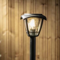 CGC Lighting 'Lara' Black Solar Outdoor Post Light Bollard Traditional Filament LED Warm White Light IP44 - thumbnail 4