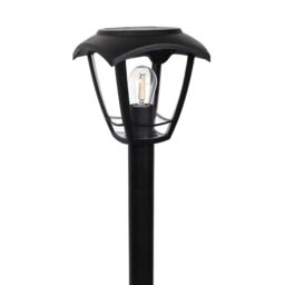 CGC Lighting 'Lara' Black Solar Outdoor Post Light Bollard Traditional Filament LED Warm White Light IP44 - thumbnail 6