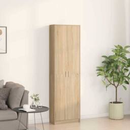 Berkfield Home Wardrobe Sonoma Oak 55x25x189 cm Engineered Wood in Light Tan - Size: 55 x 25 x 189 cm - thumbnail 4