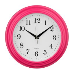 Orsina Hot Pink Wall Clock, Elegant Distressed Design With Bold Black Numerals & Classic Face, Reliable Quartz - thumbnail 1