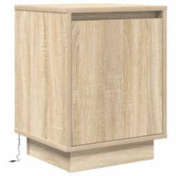 Berkfield Home Bedside Cabinet with LED Lights¬†Sonoma Oak 38x34x50 cm - Size: 38 x 34 x 50 cm - thumbnail 3