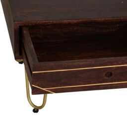 IH Design Jusleen Solid Mango Wood Coffee Table With Drawer in Brown - thumbnail 4