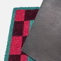 OHS Knock Knock Coir Doormat Checkerboard Non Slip Door Rug - Size: 40 x 60 cm - thumbnail 6