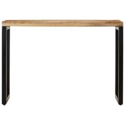 Berkfield Home Beautiful Console Table 110x35x76 cm Solid Rough Wood Mango in Brown - Size: 110 x 35 x 76 cm - thumbnail 3