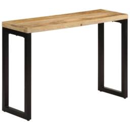 Berkfield Home Beautiful Console Table 110x35x76 cm Solid Rough Wood Mango in Brown - Size: 110 x 35 x 76 cm - thumbnail 2