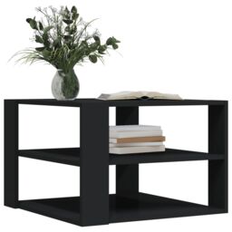 Berkfield Home Coffee Table Black 59.5x59.5x40 cm Engineered Wood - thumbnail 3