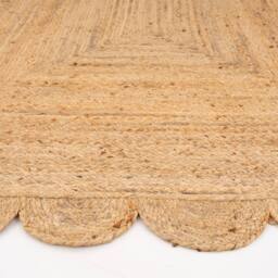 Kukoon Scalloped Trim Natural Handwoven Braided Jute Fireside Living Area Rug in Beige - Size: 120 cm x 170 cm - thumbnail 3