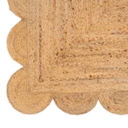Kukoon Scalloped Trim Natural Handwoven Braided Jute Fireside Living Area Rug in Beige - Size: 120 cm x 170 cm - thumbnail 5