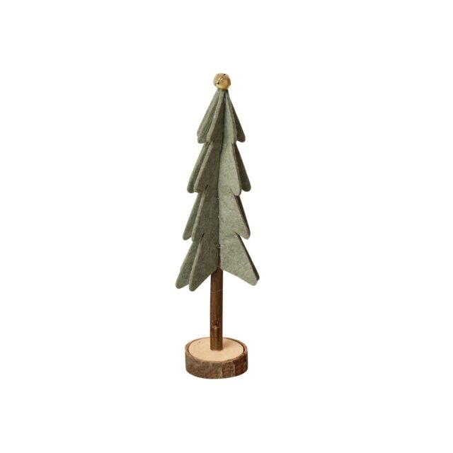 Melody Maison Green Felt Standing Tree Decoration - 25cm - image 1