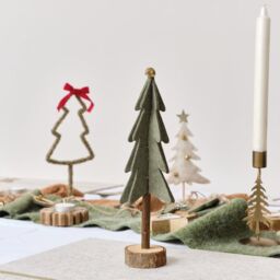 Melody Maison Green Felt Standing Tree Decoration - 25cm - thumbnail 4