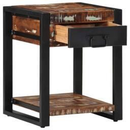 Berkfield Home Side Table Multicolour 40x40x50 cm Solid Wood Reclaimed - Size: 40 x 40 x 50 cm - thumbnail 1