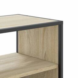 Berkfield Home TV Cabinet Sonoma Oak 100x31x39.5 cm Engineered Wood & Metal in Light Tan - thumbnail 8