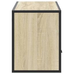 Berkfield Home TV Cabinet Sonoma Oak 100x31x39.5 cm Engineered Wood & Metal in Light Tan - thumbnail 5