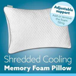 Aamira Cooling Memory Foam Pillow 70×45cm Orthopaedic 1 Pack in White - thumbnail 9