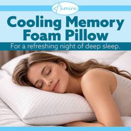 Aamira Cooling Memory Foam Pillow 70×45cm Orthopaedic 1 Pack in White - thumbnail 2