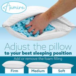 Aamira Cooling Memory Foam Pillow 70×45cm Orthopaedic 1 Pack in White - thumbnail 5