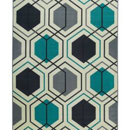 Wyld and Coco Multicolour Geometric Rug 140 x 200 cm Polyester - Size: 140 cm x 200 cm - thumbnail 2